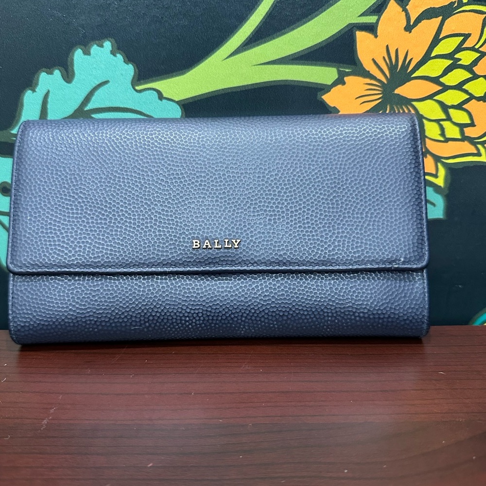 Bally “Bruton” Navy & Rose Leather Continental Wallet – Made in Italy - Picture 2 of 11